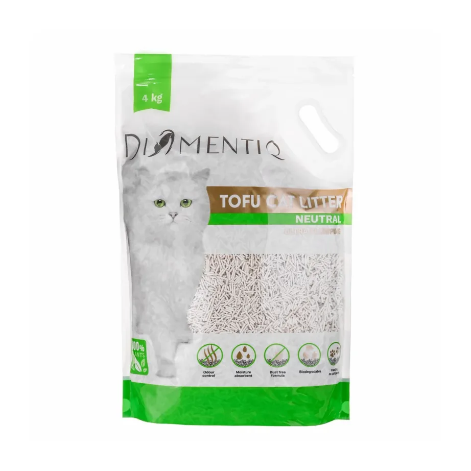 DIAMENTIQ Tofu Neutral Ultra 4 kg taimne tükiline biolagunev tolmuvaba kassiliiv – 3
