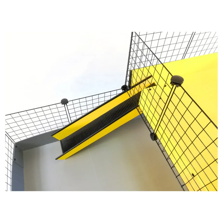 C&C Modular 110x75x75 cm must näriliste puur lofti ja kaldteega merisigadele, küülikutele ja siilidele - 12