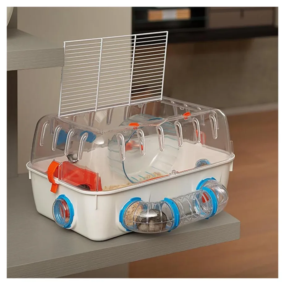 Ferplast Combi 1 40,5×29,5×22,5 cm roheline hamsteripuur jooksuratta, majakese, joogipudeli ja toidukausiga – 5