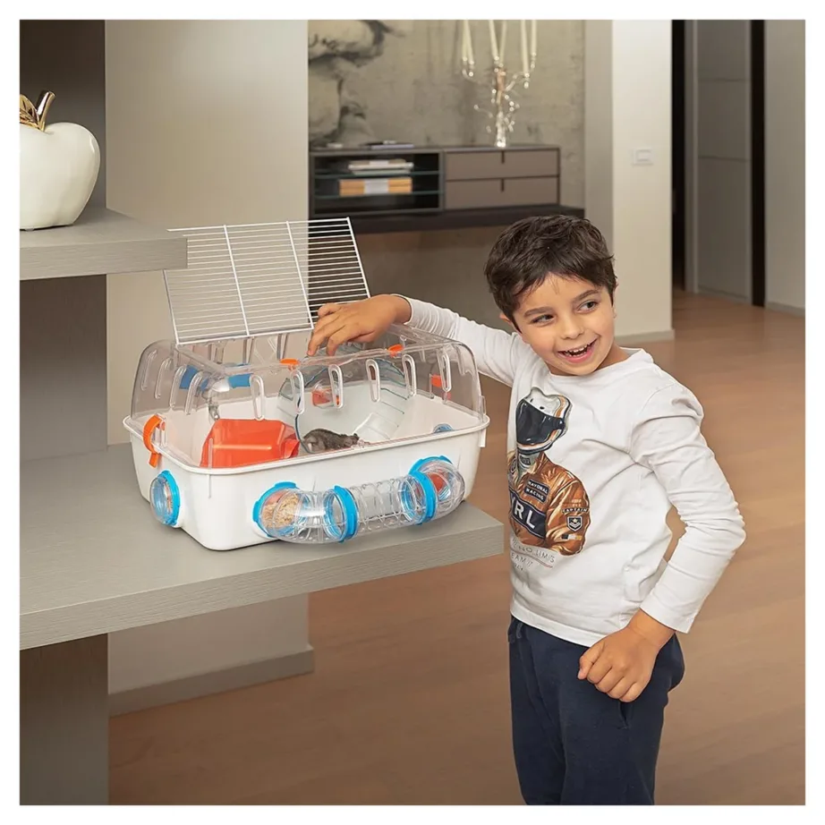 Ferplast Combi 1 40,5×29,5×22,5 cm roheline hamsteripuur jooksuratta, majakese, joogipudeli ja toidukausiga – 7