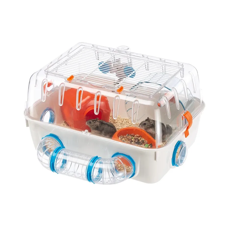 Ferplast Combi 1 40,5×29,5×22,5 cm roheline hamsteripuur jooksuratta, majakese, joogipudeli ja toidukausiga – 2