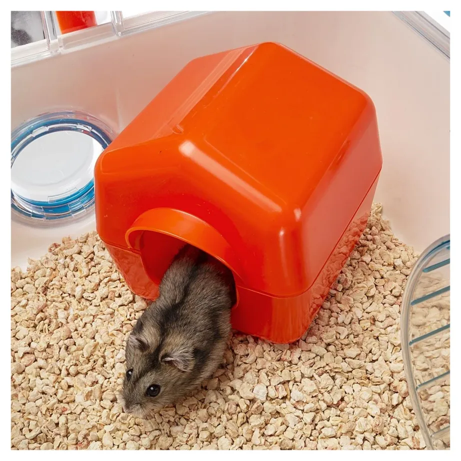 Ferplast Combi 1 40,5×29,5×22,5 cm roheline hamsteripuur jooksuratta, majakese, joogipudeli ja toidukausiga – 10