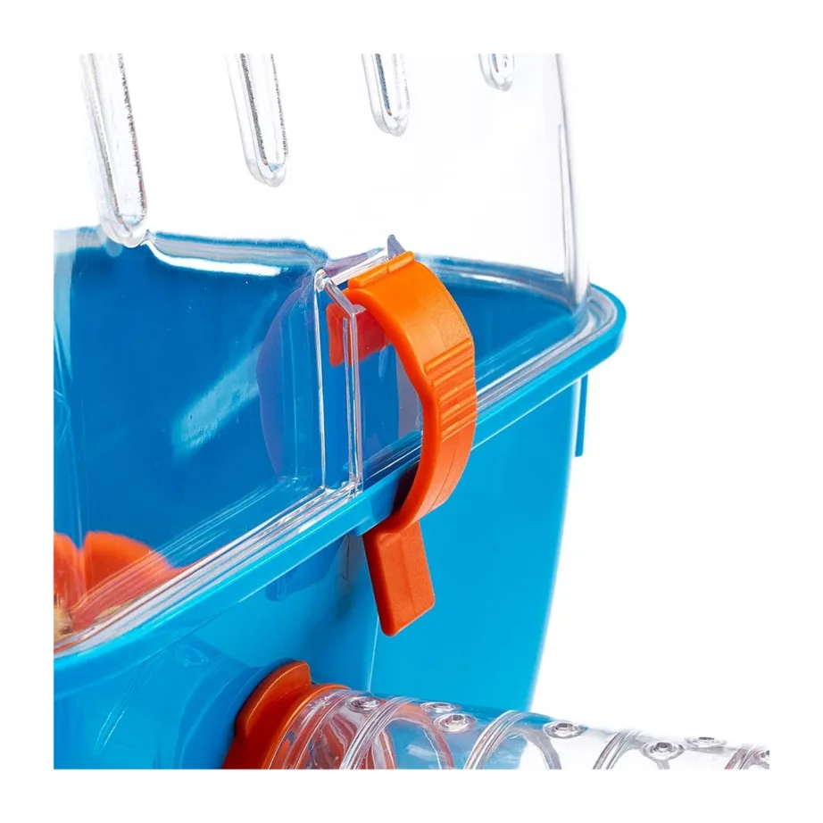 Ferplast Combi 2 79,5×29,5×26,3 cm oranž-sinine tehnopolümeerist hamstripuur tarvikutega – 12