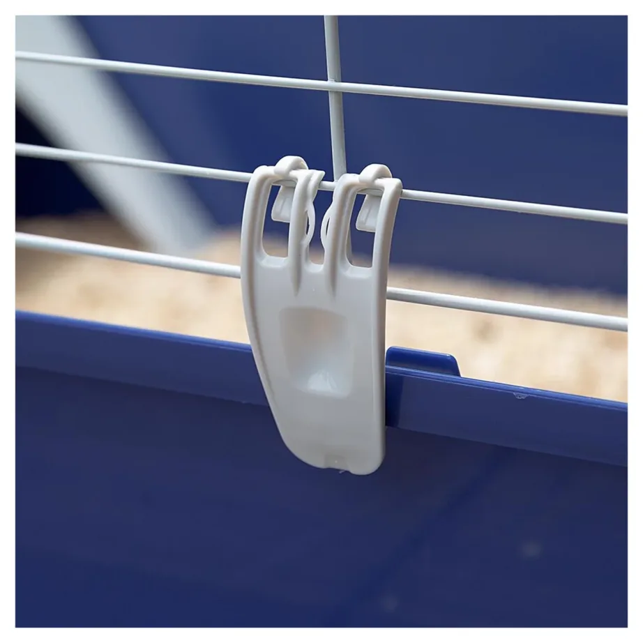 Ferplast Rabbit 120 118x59x50 cm metallist ja plastikust puur küülikule ja meriseale joogipudeli ning toidukausiga, valge/karmiinpunane – 3