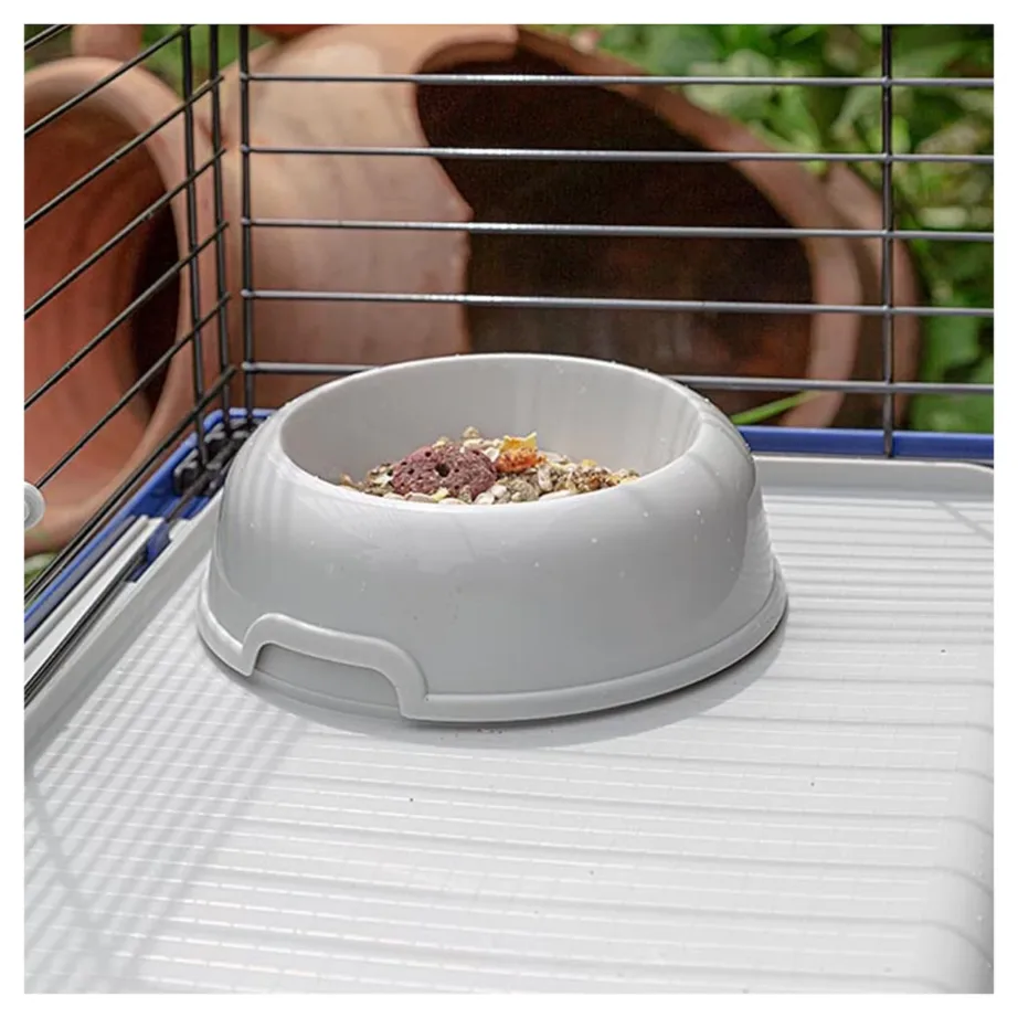 Ferplast Rabbit 120 118x59x50 cm metallist ja plastikust puur küülikule ja meriseale joogipudeli ning toidukausiga, valge/karmiinpunane – 9