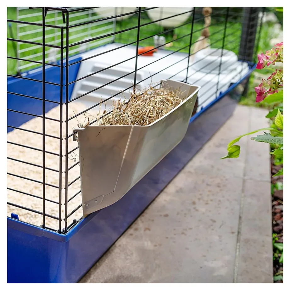 Ferplast Rabbit 120 118x59x50 cm metallist ja plastikust puur küülikule ja meriseale joogipudeli ning toidukausiga, valge/karmiinpunane – 11