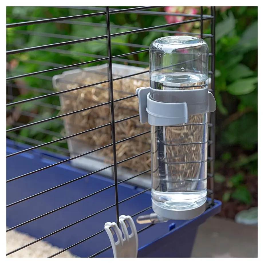 Ferplast Rabbit 120 118x59x50 cm metallist ja plastikust puur küülikule ja meriseale joogipudeli ning toidukausiga, valge/karmiinpunane – 12