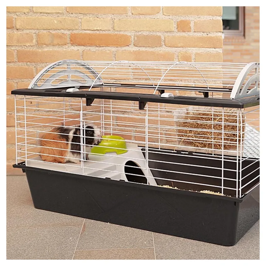 Ferplast Casita 80 78x48x70 cm hall metallist ja plastikust puur meriseale ning väikesele küülikule jooginõu ja kausiga – 8