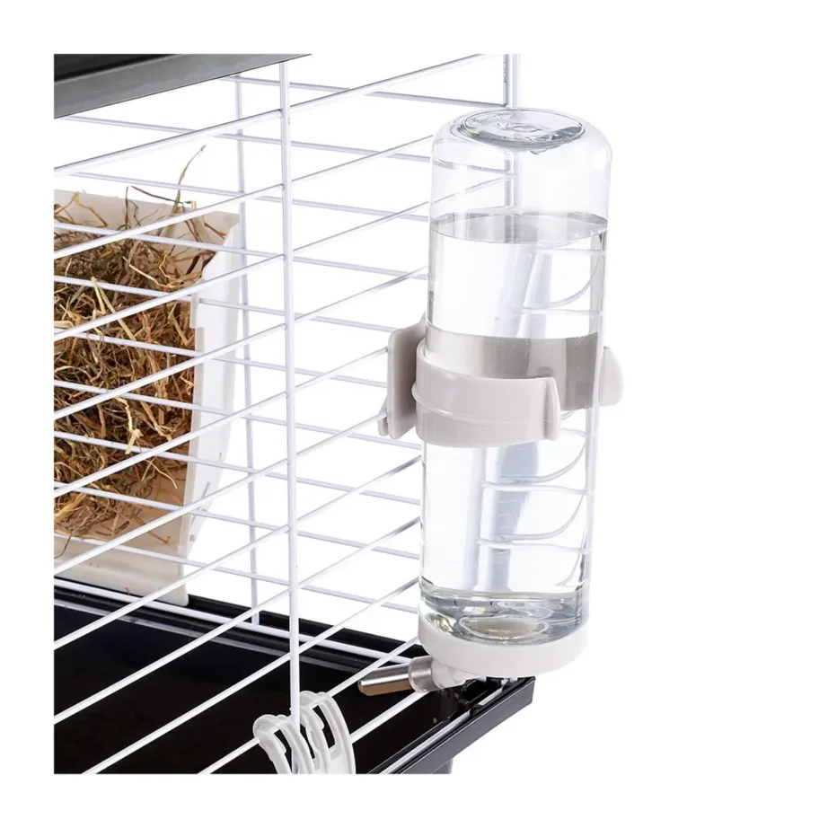 Ferplast Casita 100 96x56x57 cm must puur küülikutele ja merisigadele, joogipudeli ja kausiga – 4