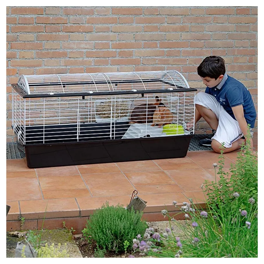 Ferplast Casita 120 119x58x60 cm metall-plastik puur küülikutele ja merisigadele tarvikutega, valge – 7