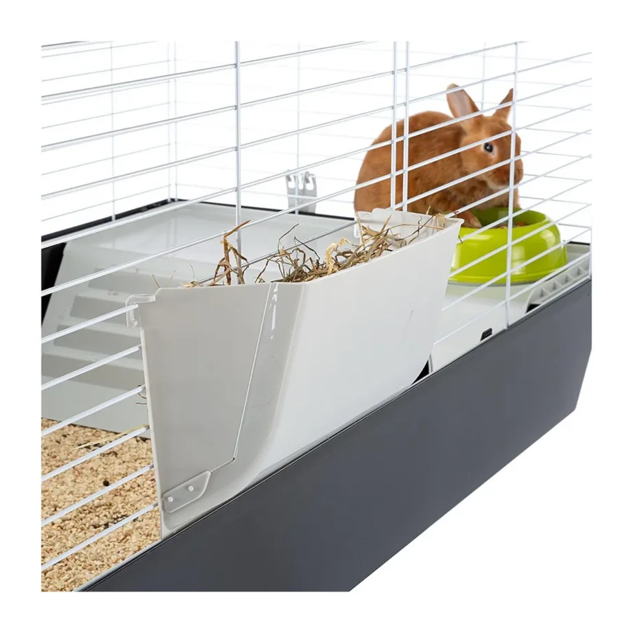 Ferplast Casita 120 119x58x60 cm metall-plastik puur küülikutele ja merisigadele tarvikutega, valge – 11