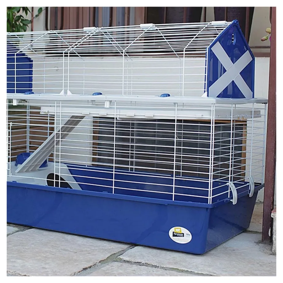 Ferplast Barn 80 78x48x65 cm hall metallist ja plastikust puur jänesele või meriseale joogipudeliga ja kausiga – 6