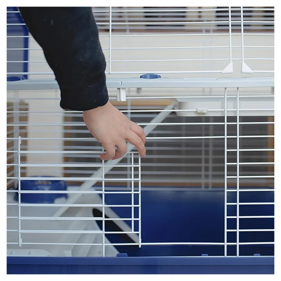 Ferplast Barn 80 78x48x65 cm hall metallist ja plastikust puur jänesele või meriseale joogipudeliga ja kausiga – 8