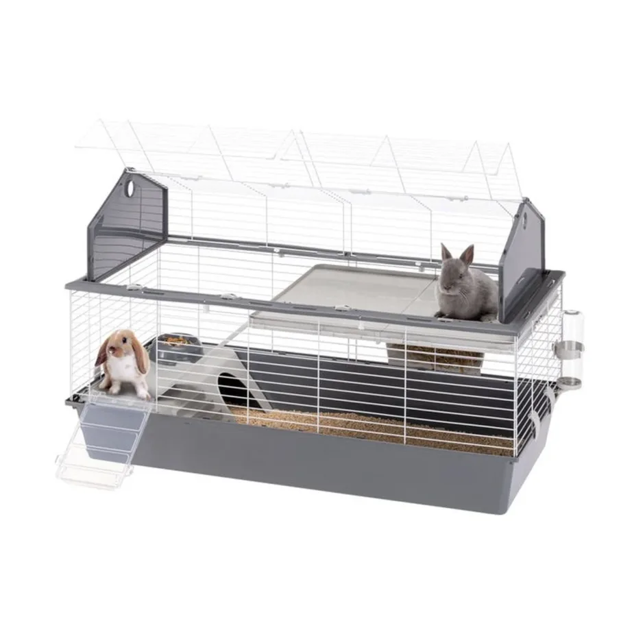 Ferplast Barn 120 119x58x77 cm hall metallist/plastikust puur joogipudeli, toidukausi ja põrandaga küülikutele ja merisigadele – 2