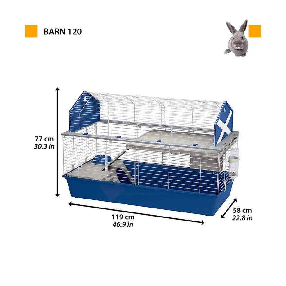Ferplast Barn 120 119x58x77 cm hall metallist/plastikust puur joogipudeli, toidukausi ja põrandaga küülikutele ja merisigadele – 6