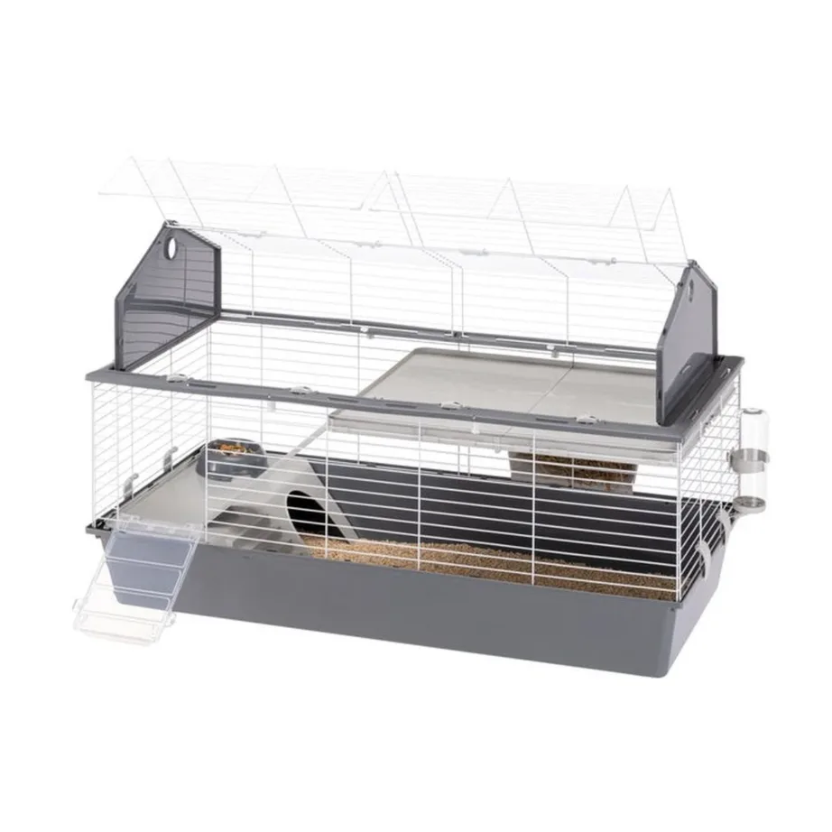 Ferplast Barn 120 119x58x77 cm hall metallist/plastikust puur joogipudeli, toidukausi ja põrandaga küülikutele ja merisigadele – 9