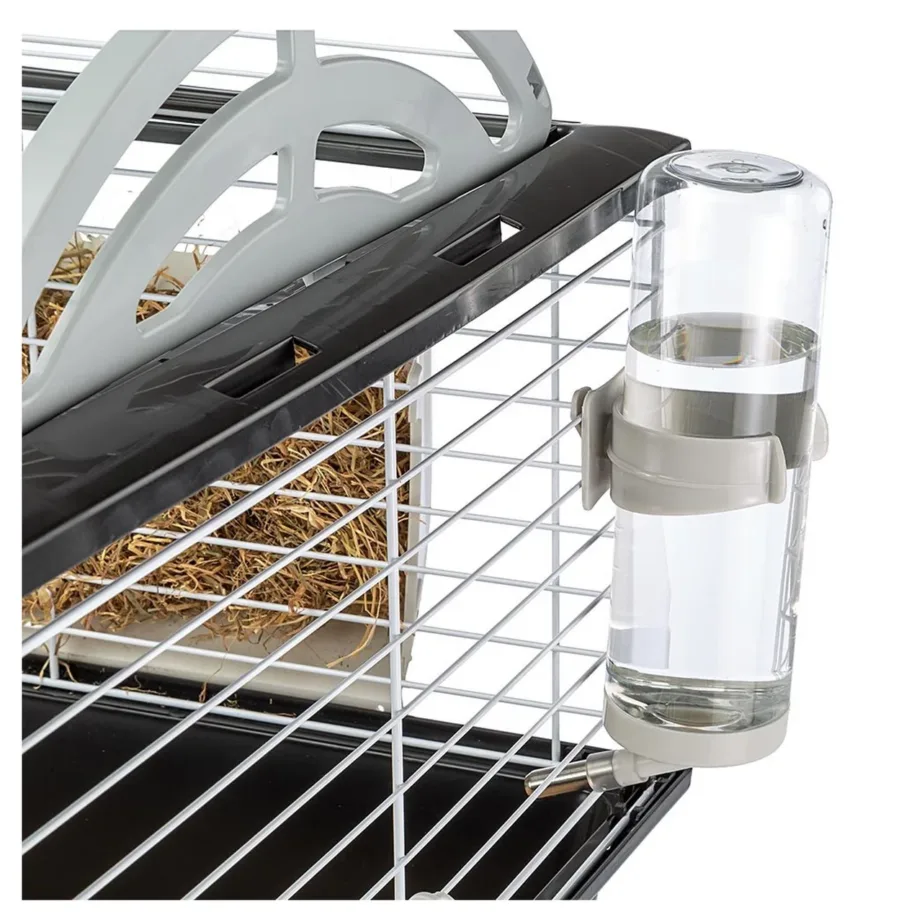 Ferplast Casita 80 78x48x50 cm hall metall-plastik puur meriseale ja küülikule, joogipudeli ja toidukausiga – 11