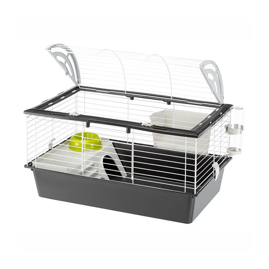 Ferplast Casita 80 78x48x50 cm hall metall-plastik puur meriseale ja küülikule, joogipudeli ja toidukausiga – 6