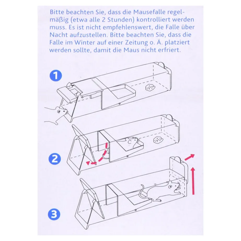 Trixie TX-4192 17 cm plastikust hiire- ja rotipüünis, lemmikloomadele ohutu, mitmevärviline – 3