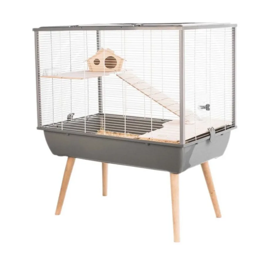 Zolux Neo Silta 78x48x58 cm hall näriliste puur hamstrile, hiirele, gerbiilile, puidust majaga