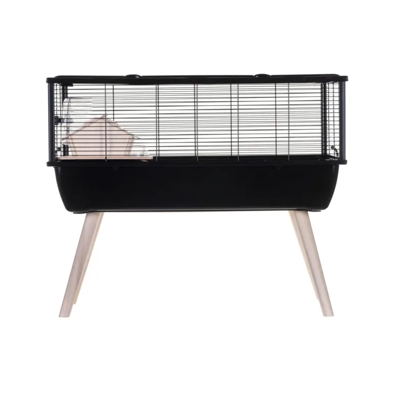 must närilise puur rattaga külgvaates, sees puumaja