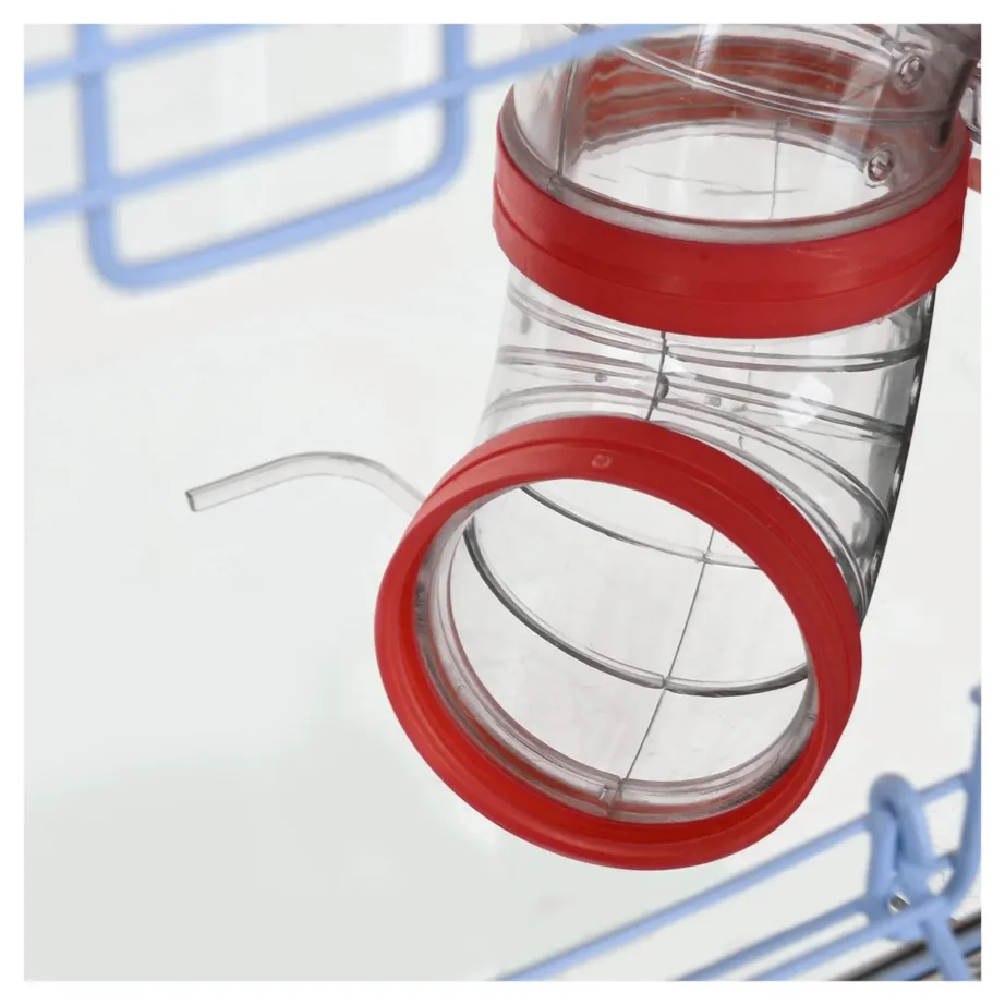 Zolux Rody3 Trio 41x27x53 cm punane/hall plastmetallist näriliste puur hiirtele ja hamstritele, kauss, joogipudel, jooksuratas – 15