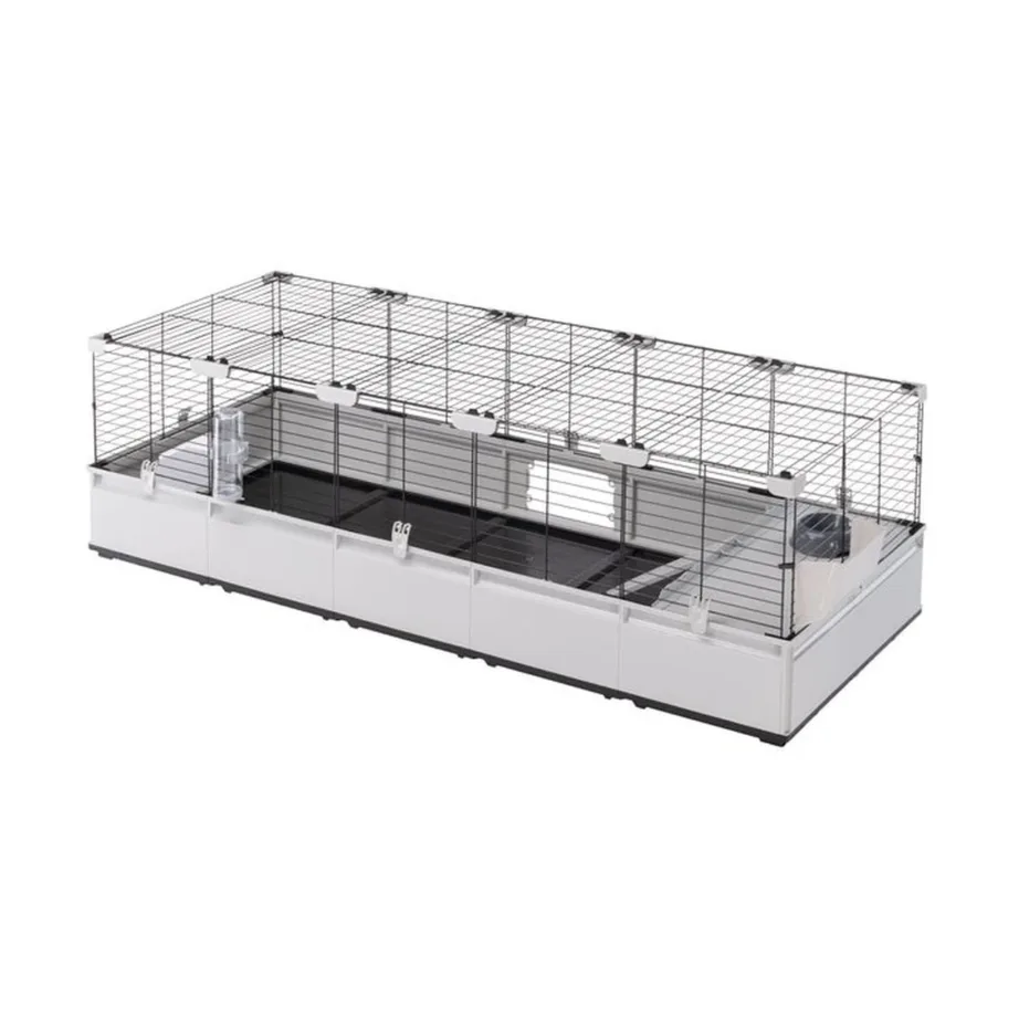 Ferplast Modular 4 179x72x56 cm hall/must näriliste puur küülikule ja meriseale, taaskasutatud plastikust ja metallist, tarvikutega – 7