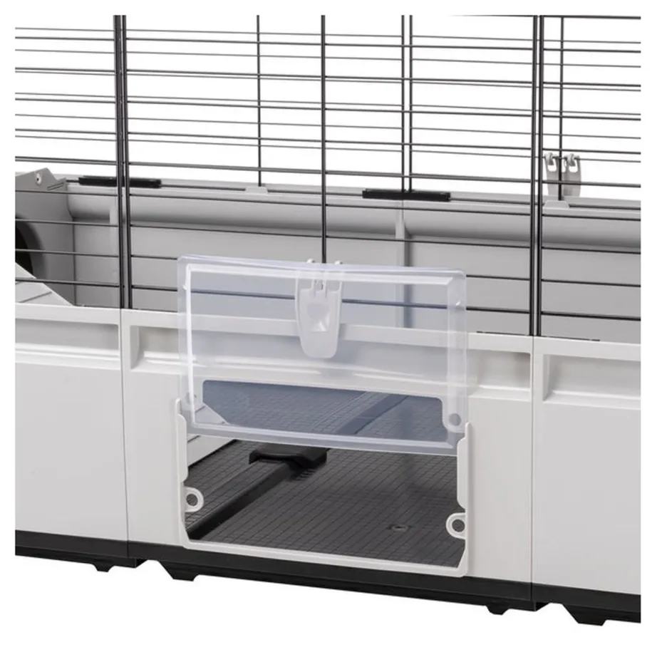 Ferplast Modular 4 179x72x56 cm hall/must näriliste puur küülikule ja meriseale, taaskasutatud plastikust ja metallist, tarvikutega – 9