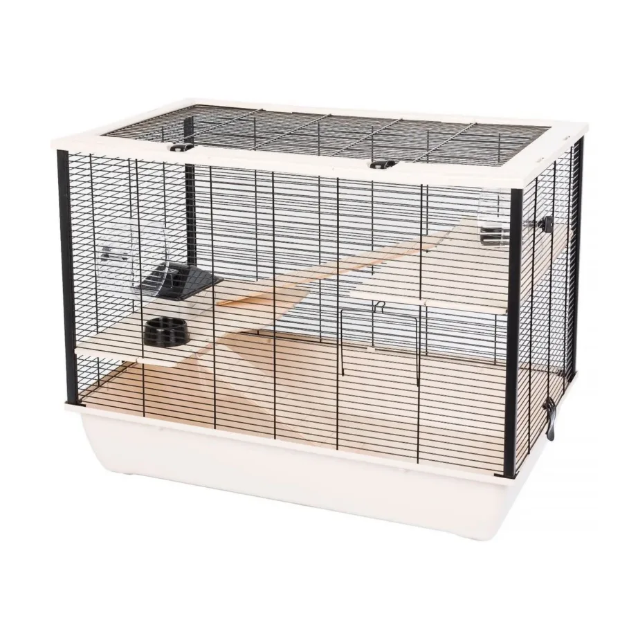 INTER-ZOO Hugo Wood 78x48x58 cm beež näriliste puur 2 korruse ja tarvikutega