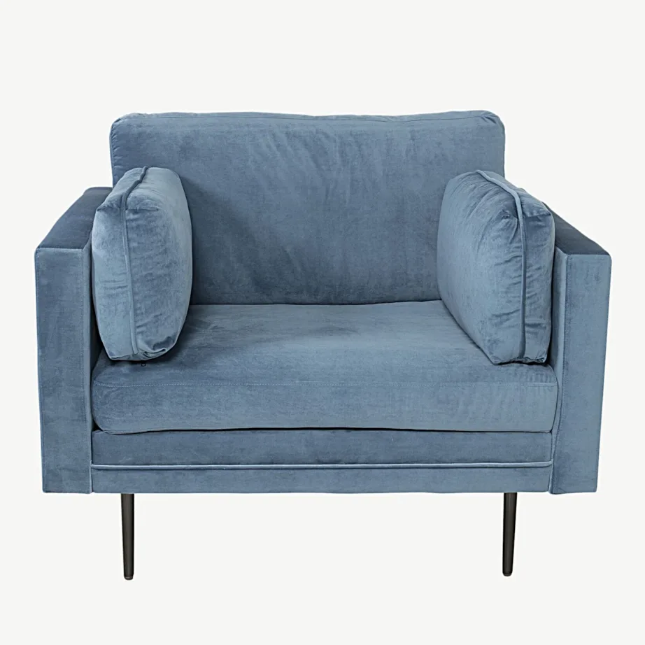 Sinine sametist tugitool Boom, kuldsete terasjalgadega, GR19270 – 2