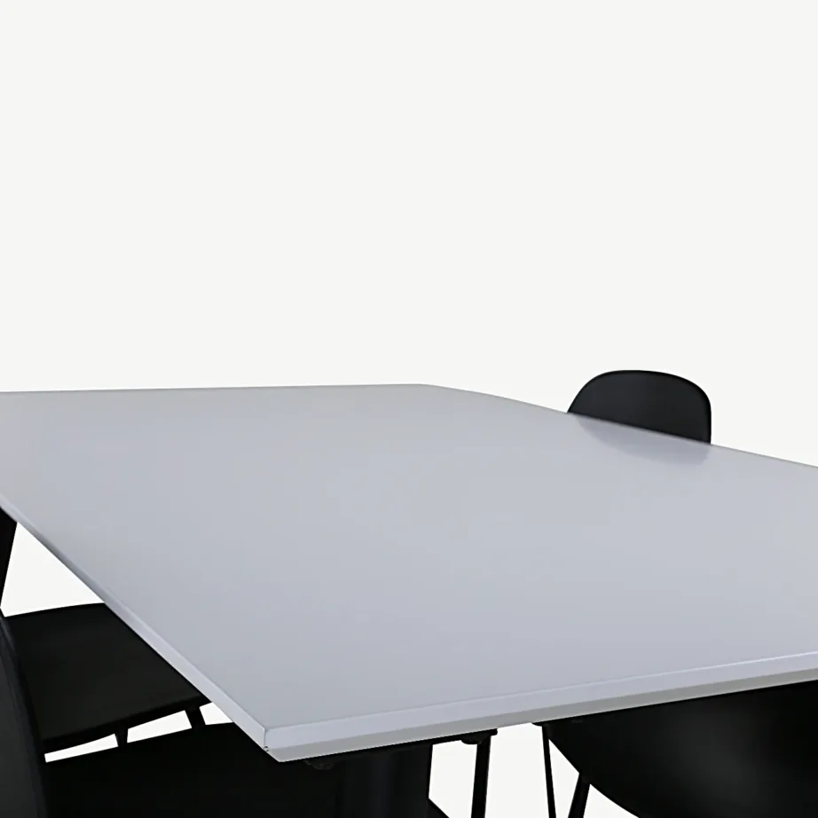 Reguleeritav valge-must söögikomplekt Jimmy lauaga (HPL, rauast jalad) ja Arctic toolidega, GR22079 – 3