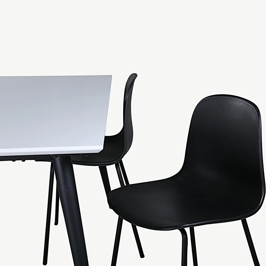 Reguleeritav valge-must söögikomplekt Jimmy lauaga (HPL, rauast jalad) ja Arctic toolidega, GR22079 – 5