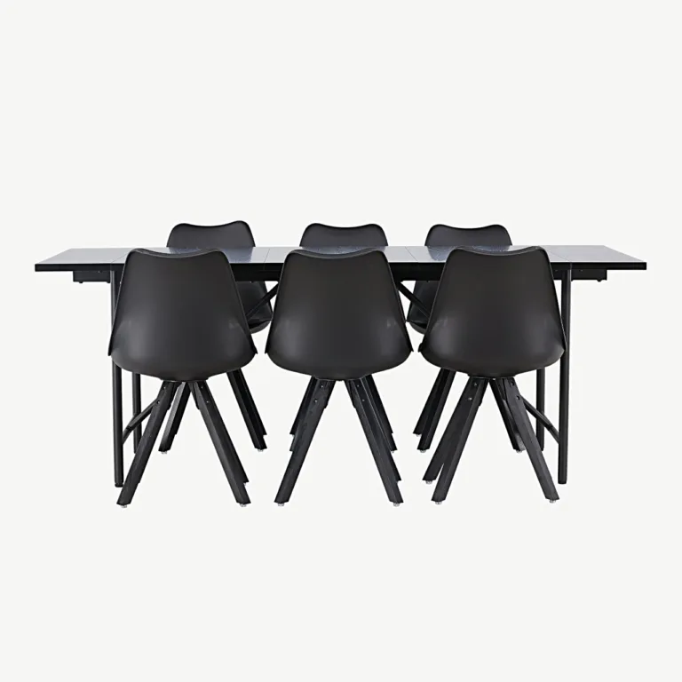 Must söögilauakomplekt Astrid Zeno toolidega, MDF, 200 × 90 cm - GR23518