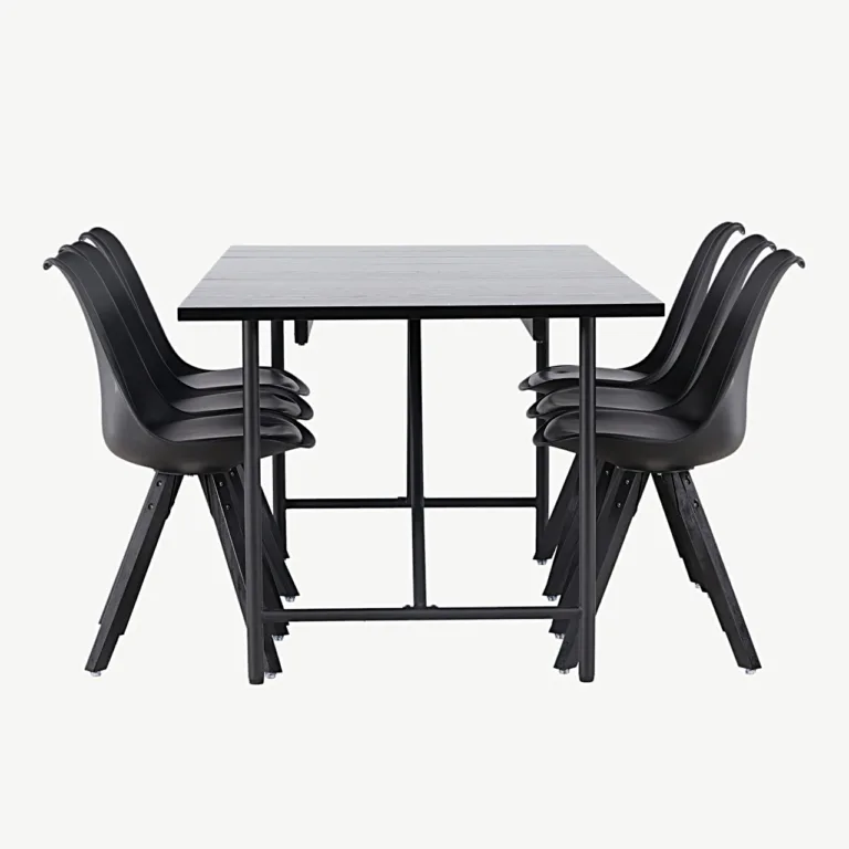 Must söögilauakomplekt Astrid Zeno toolidega, MDF, 200 × 90 cm - GR23518
