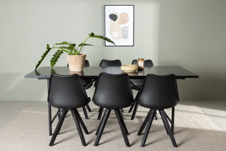 Must söögilauakomplekt Astrid Zeno toolidega, MDF, 200 × 90 cm - GR23518