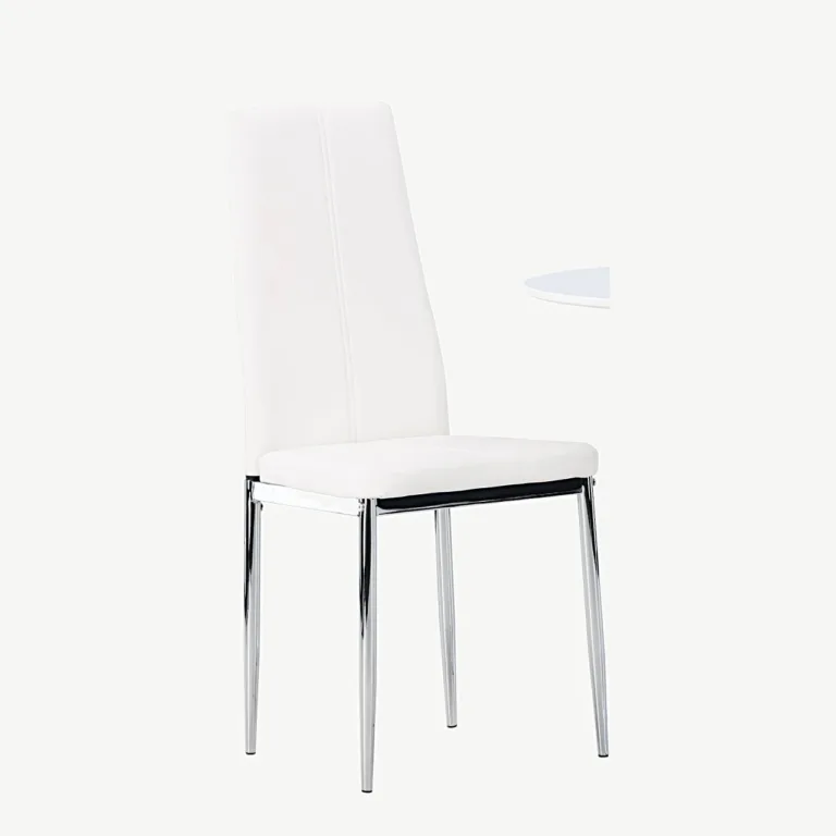 Ümmargune valge söögilauakomplekt Hamden kahe Pastill tooliga (MDF, kunstnahk, Ø60 cm) - GR23915