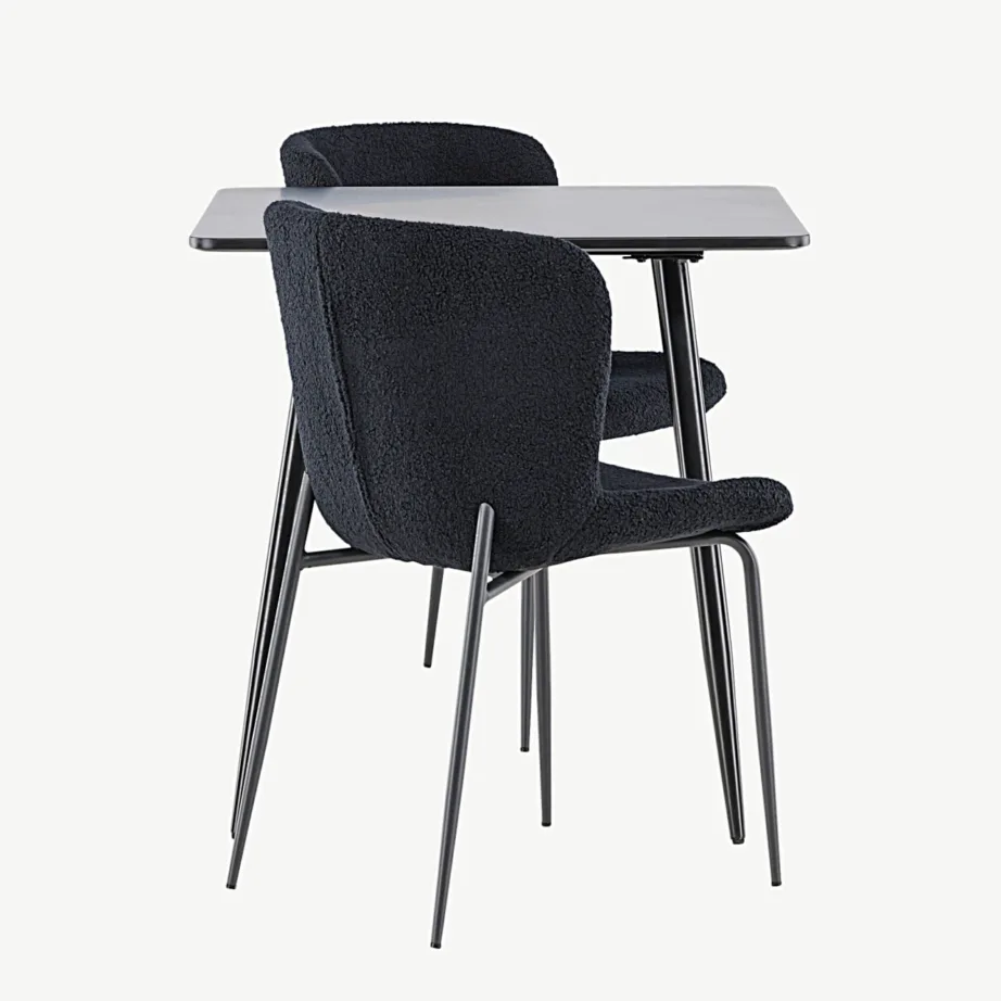 Must söögilauakomplekt Polar lauaga ja mustade Modesto toolidega, GR24451 – 2