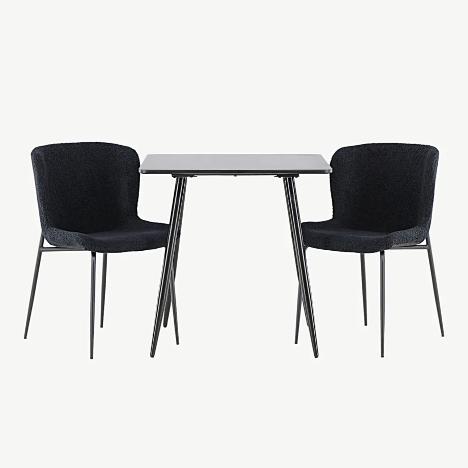 Must söögilauakomplekt Polar lauaga ja mustade Modesto toolidega, GR24451 – 4