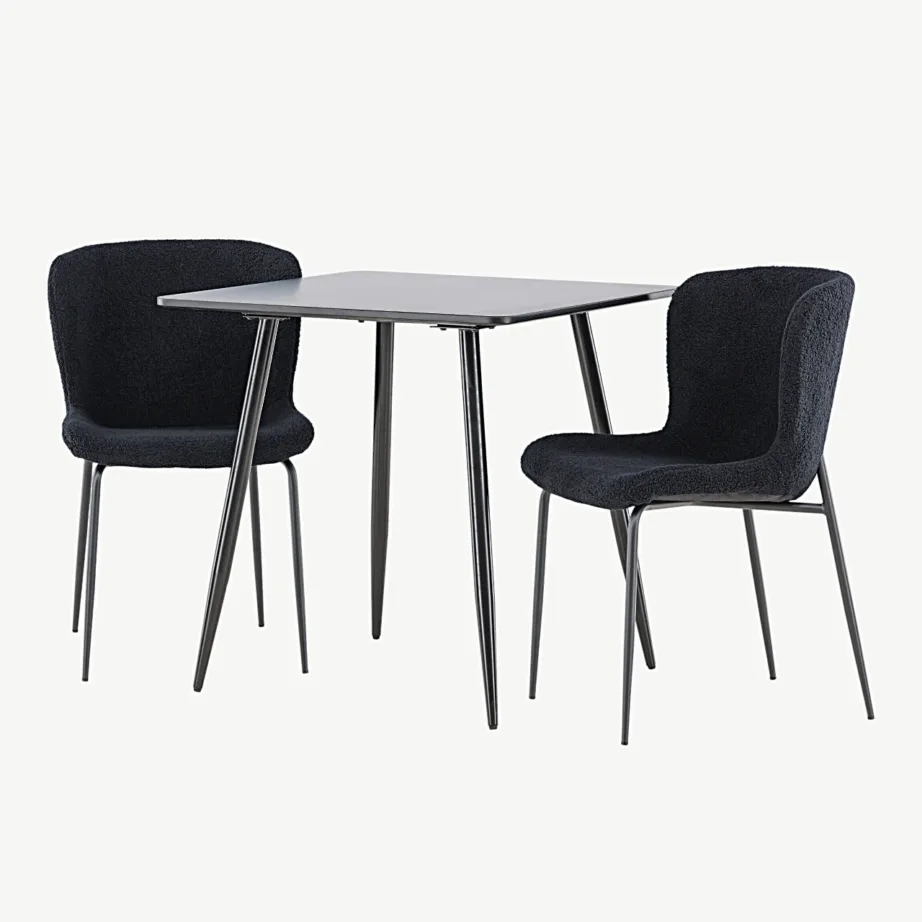 Must söögilauakomplekt Polar lauaga ja mustade Modesto toolidega, GR24451 – 5