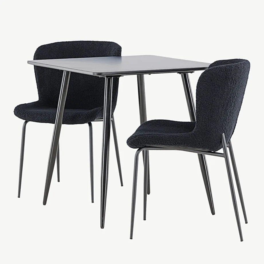 Must söögilauakomplekt Polar lauaga ja mustade Modesto toolidega, GR24451 – 6