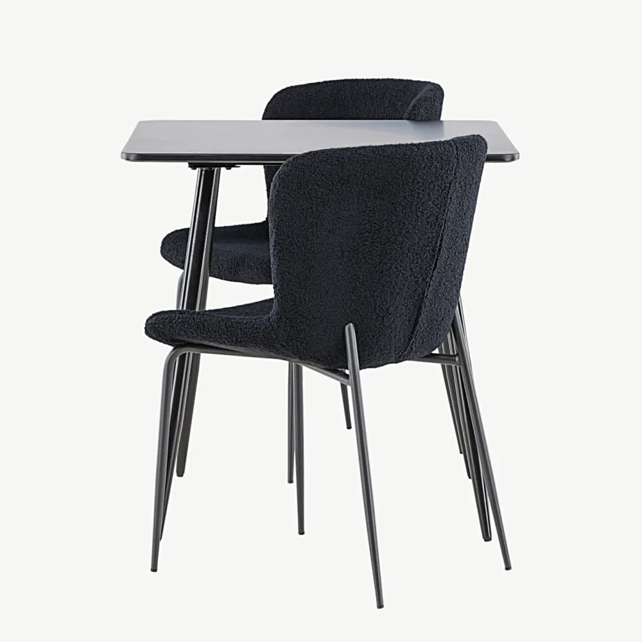 Must söögilauakomplekt Polar lauaga ja mustade Modesto toolidega, GR24451 – 7