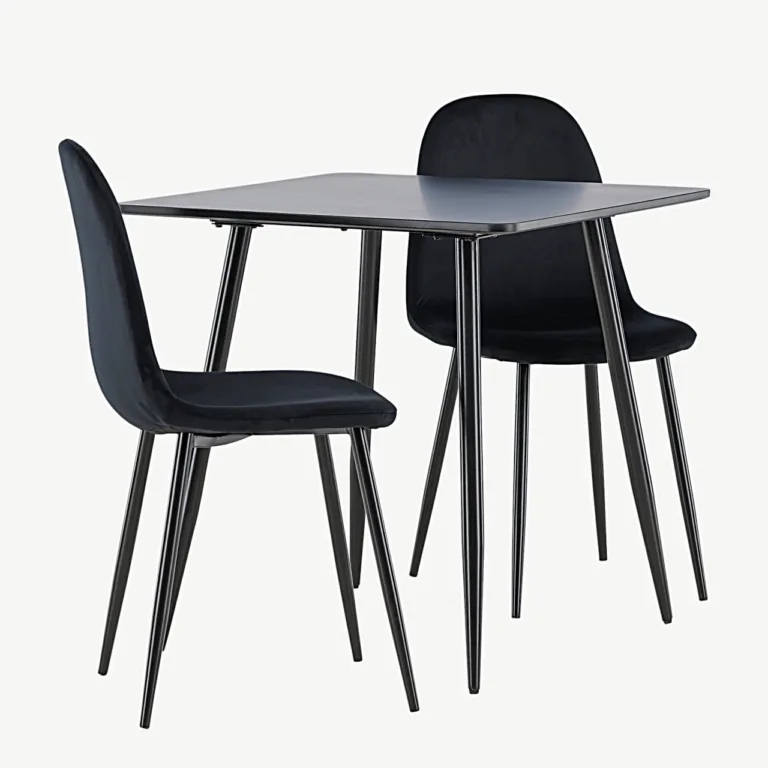 Must MDF söögilaud Polar ja sametkattega söögitool Polar - GR24452