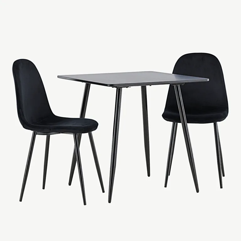 Must MDF söögilaud Polar ja sametkattega söögitool Polar - GR24452