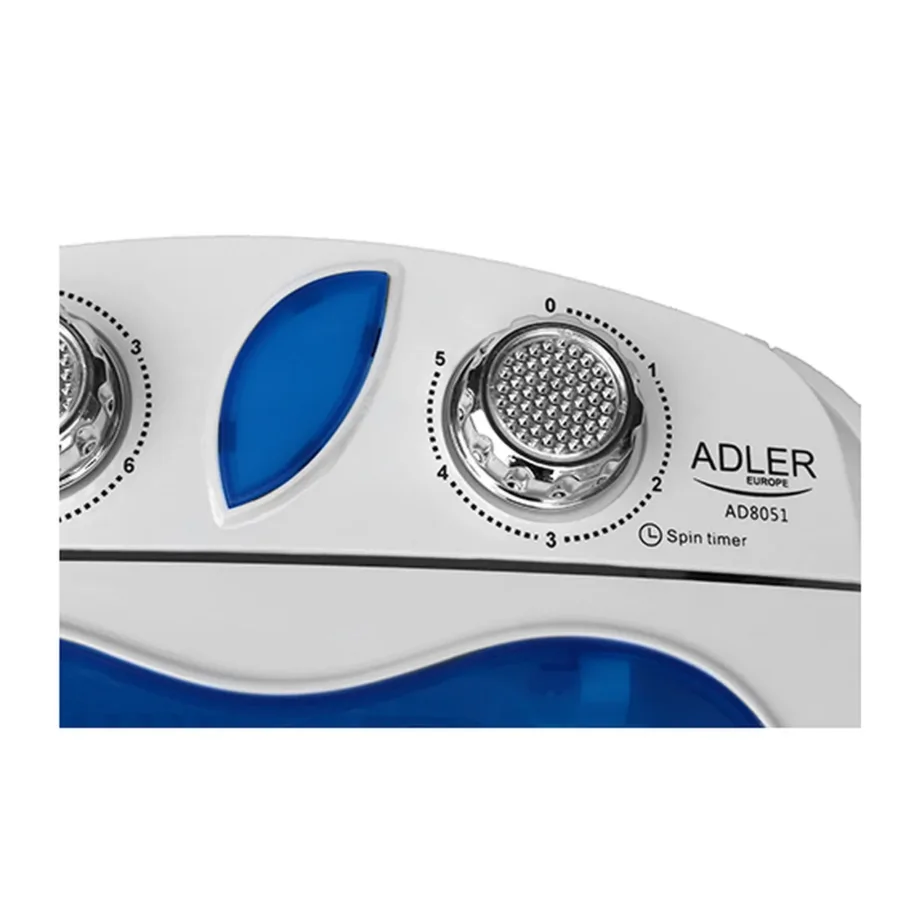 Adler AD 8051 pealtlaetav poolautomaatne pesumasin 3 kg valge/sinine 38 cm – 9