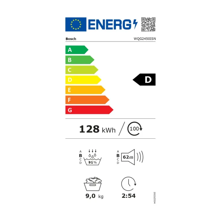 Bosch WQG2450ISN kuivati 9 kg esivaade, kaugem perspektiiv