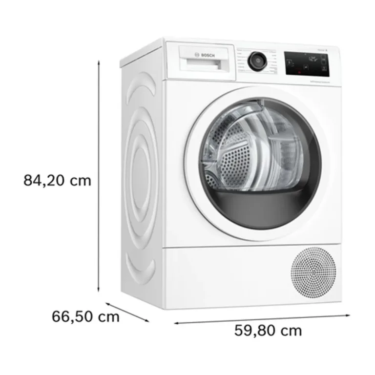 Bosch valge kuivati sisustatud pesuruumis