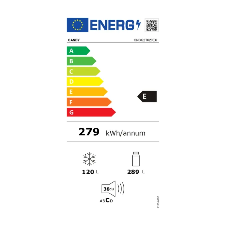 Roostevaba kombikülmik 205 cm energiamärgis Candy