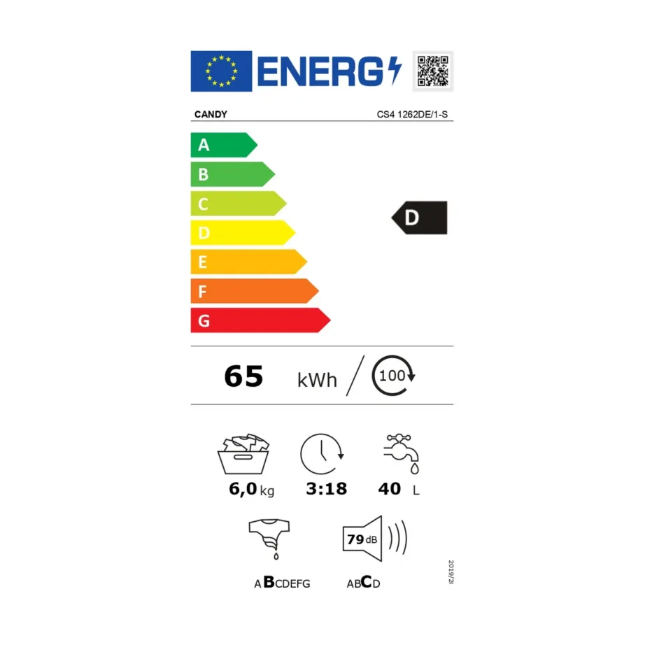 Candy CS4 1262DE/1-S 6 kg 1200 p/min valge eestlaetav pesumasin 60 cm – 4