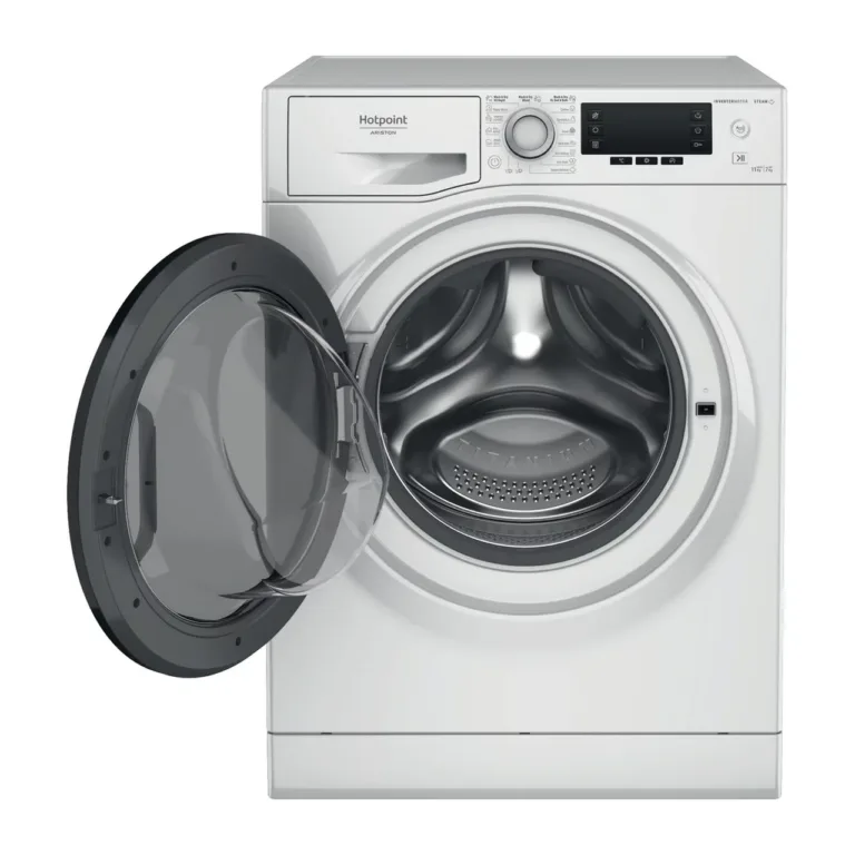 Hotpoint NDD 11725 DA EE valge esilaetav pesumasin-kuivati avatava uksega
