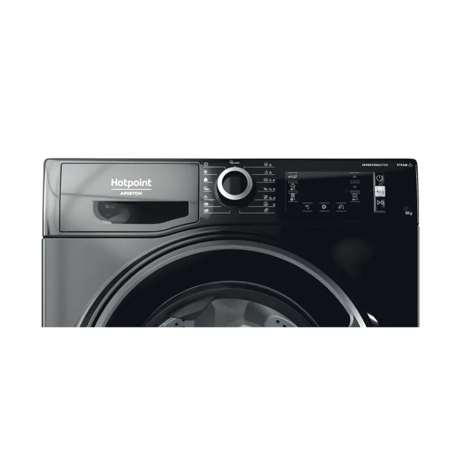 Hotpoint NLCD 948 BS A EU 60 cm must esilaetav pesumasin LCD-ekraani ja aurufunktsiooniga, 9 kg – 6